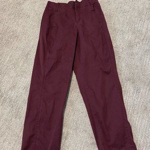 A NEW DAY Burgundy Fitted Chino Pants Red Stretch Size 2